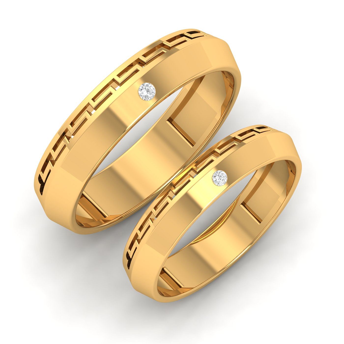 female Buy designer diamond and yellow gold band rings at Rs 16750 in  Roorkee